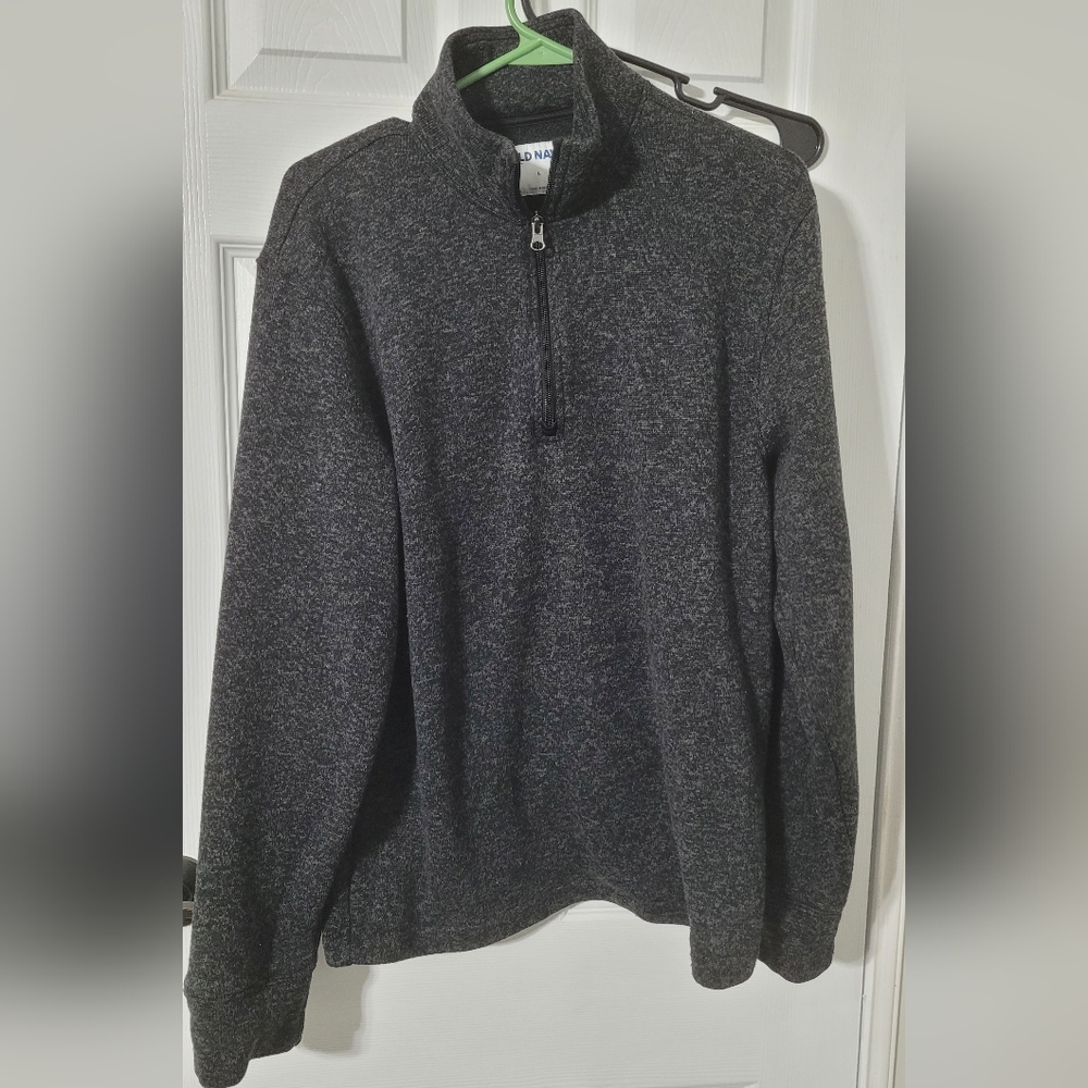 Old Navy quarter zip fleece mens size large charcoal color like new